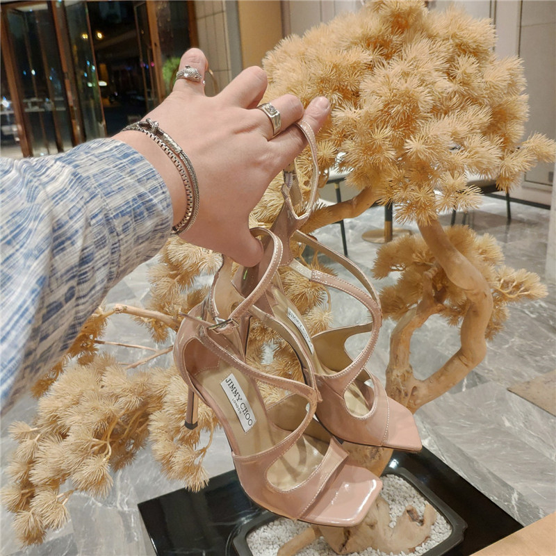 J1m*y Ch00 heeled satin sandals