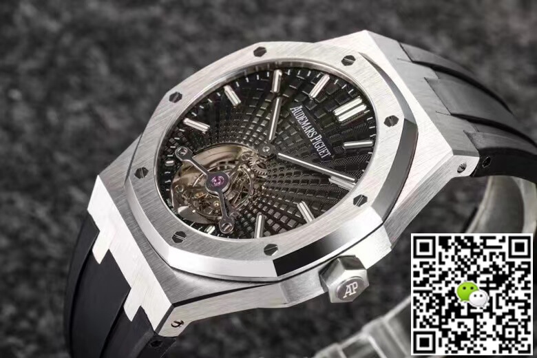 Replica Audemars P1g*et Royal Oak Tourbillon 1:1 Best Edition R8 Factory V3 Black Strap