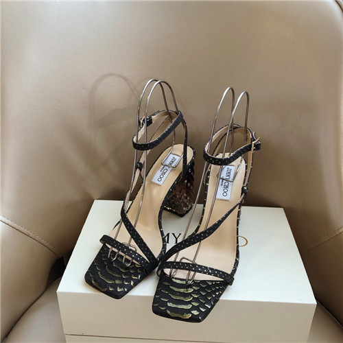 J1m*y Ch00 block heels sandals