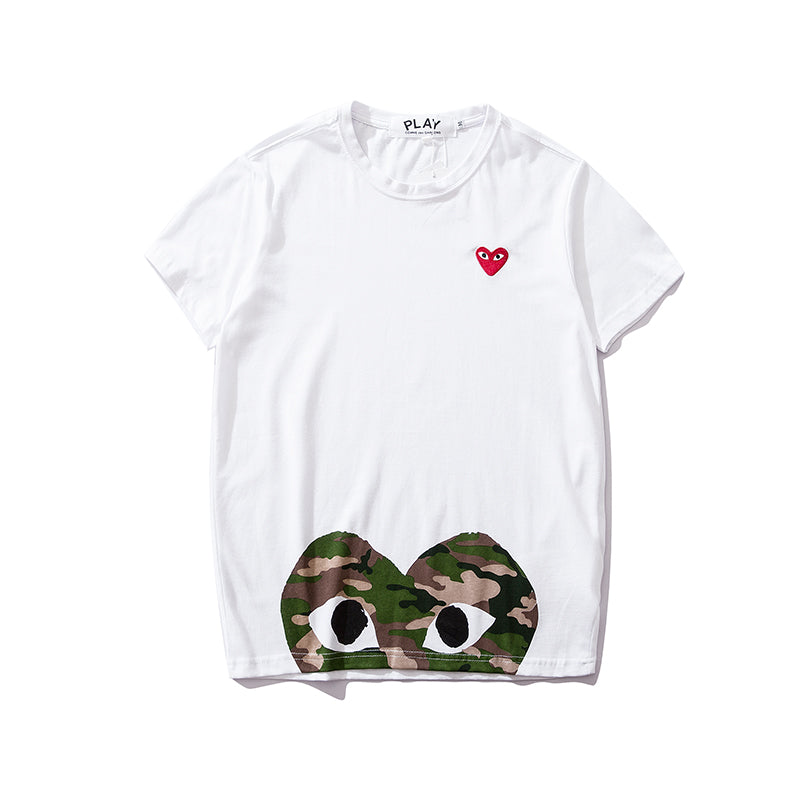 Comme des Garcons Play Dot Half Camo Heart Shirt 2149