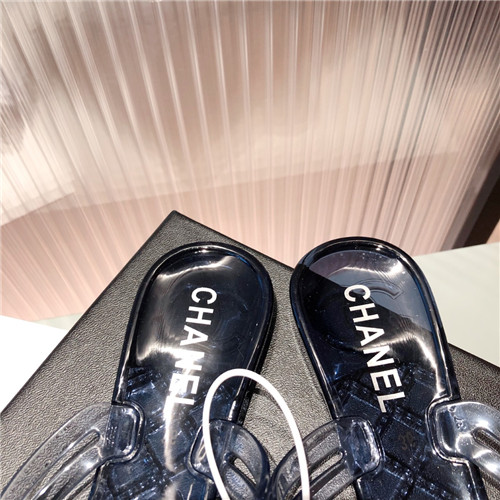 Ch**el Flat Dupes transparent sandals