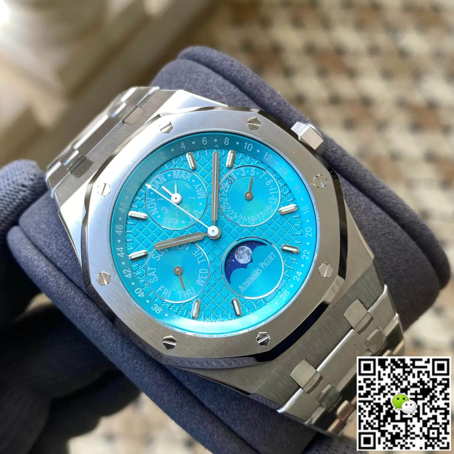 Replica Audemars P1g*et Royal Oak 26613ST.OO.1220ST.01 1:1 Best Edition APS Factory Cyan Blue Dial
