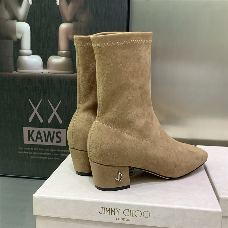 J1m*y Ch00 logo block heel square toe ankle boots