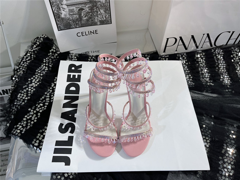 rene caovilla cleo chandelier satin sandals