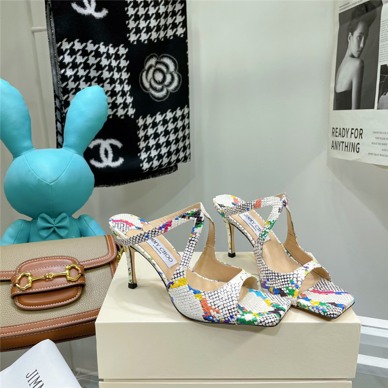 J1m*y Ch00 heeled satin sandals