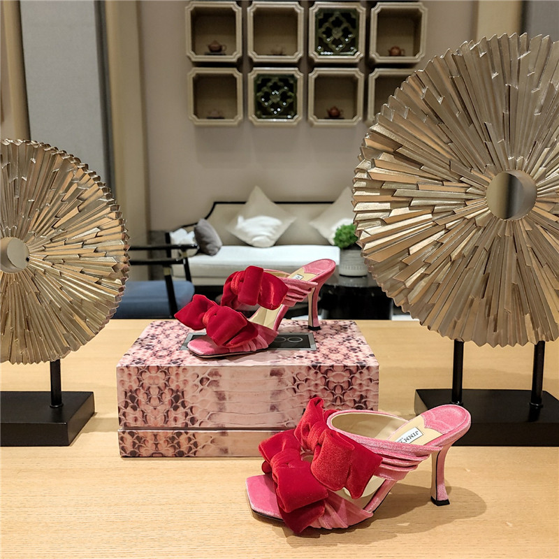 J1m*y Ch00 bow heels dupe bow crinkle sandals