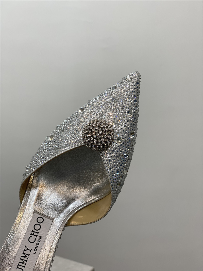 J1m*y Ch00 jc high-heeled crystal slipper shoes