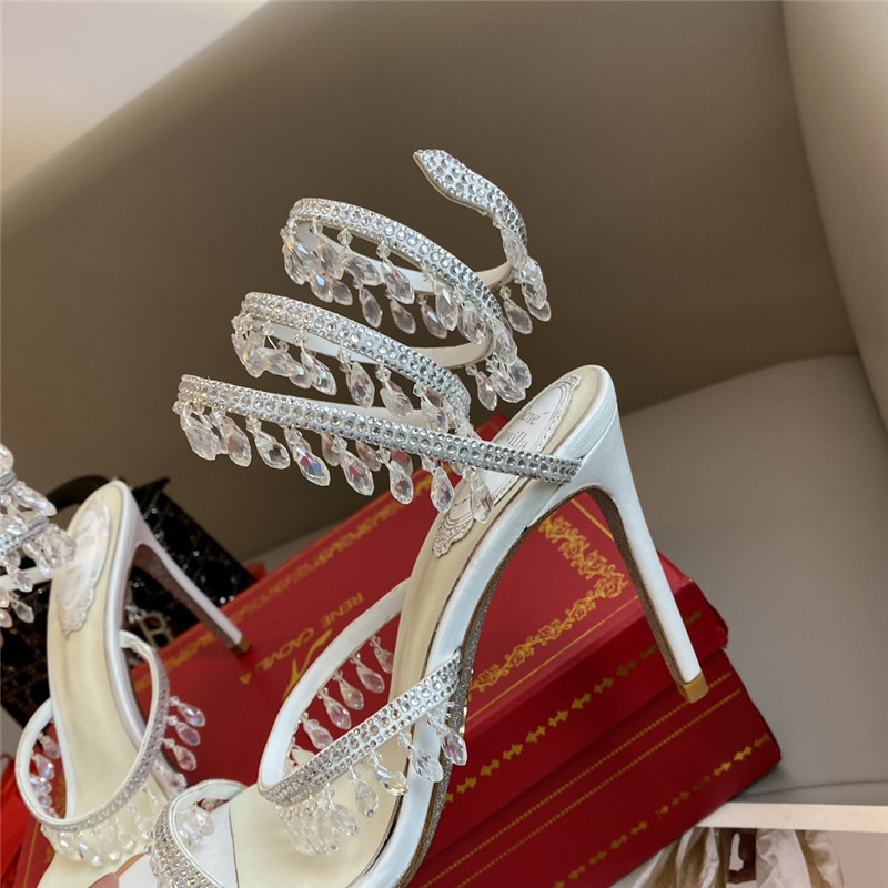 Rene Caovilla Classic Snake Wrap Sandals