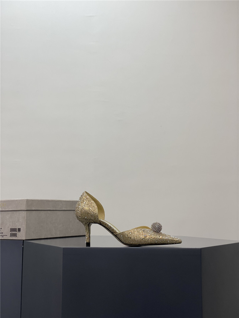 J1m*y Ch00 jc high-heeled crystal slipper shoes