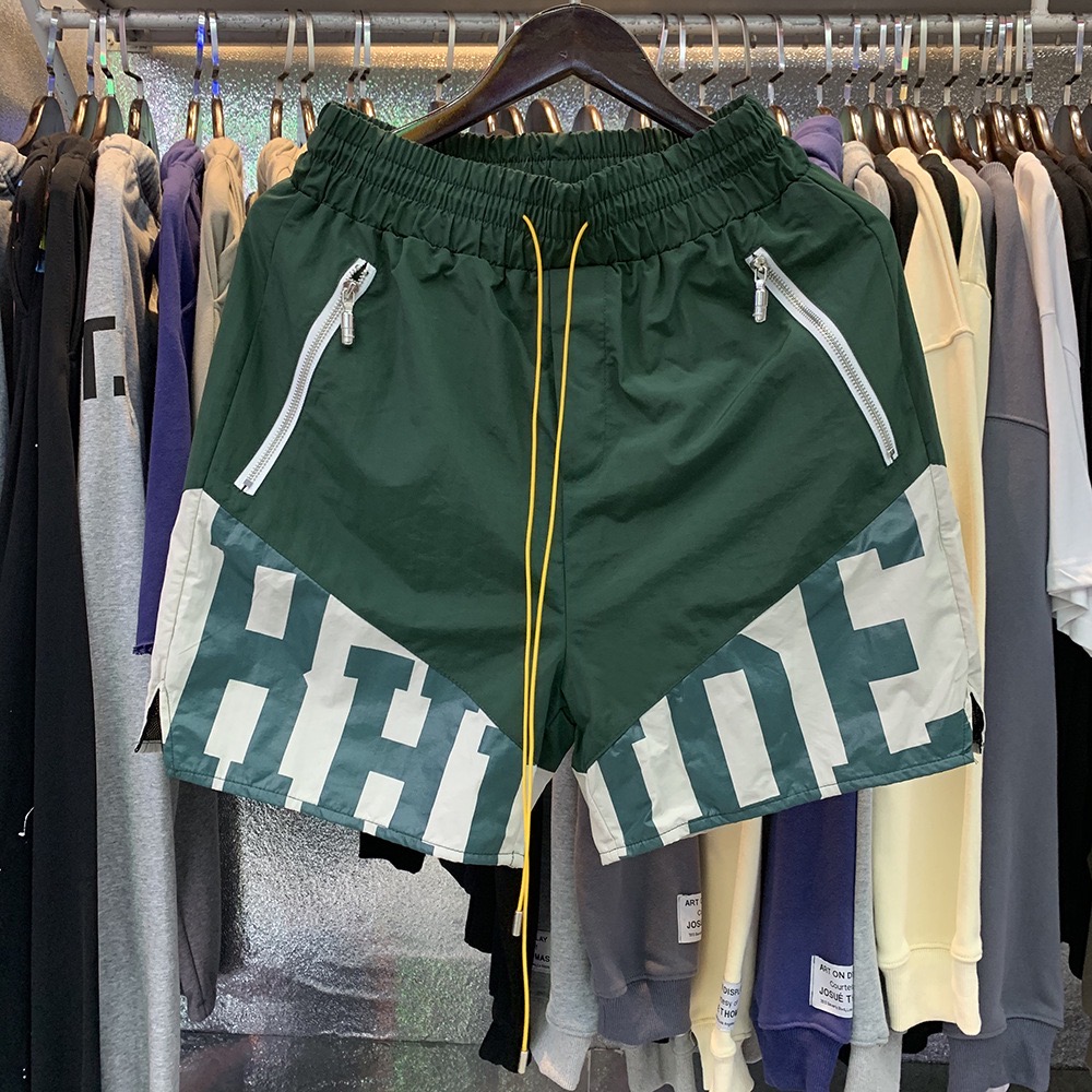 Clashing letter drawstring shorts