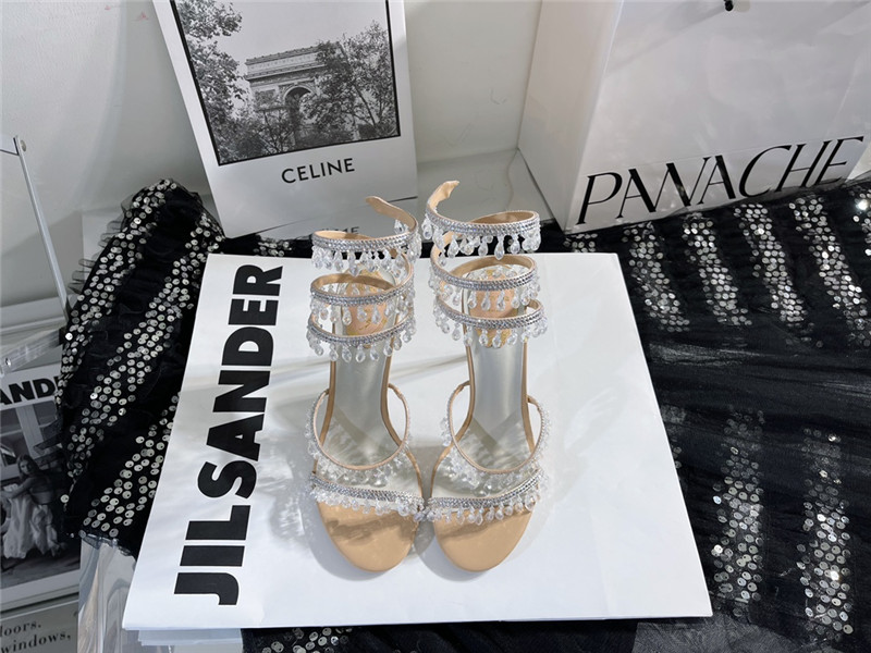 rene caovilla cleo chandelier satin sandals