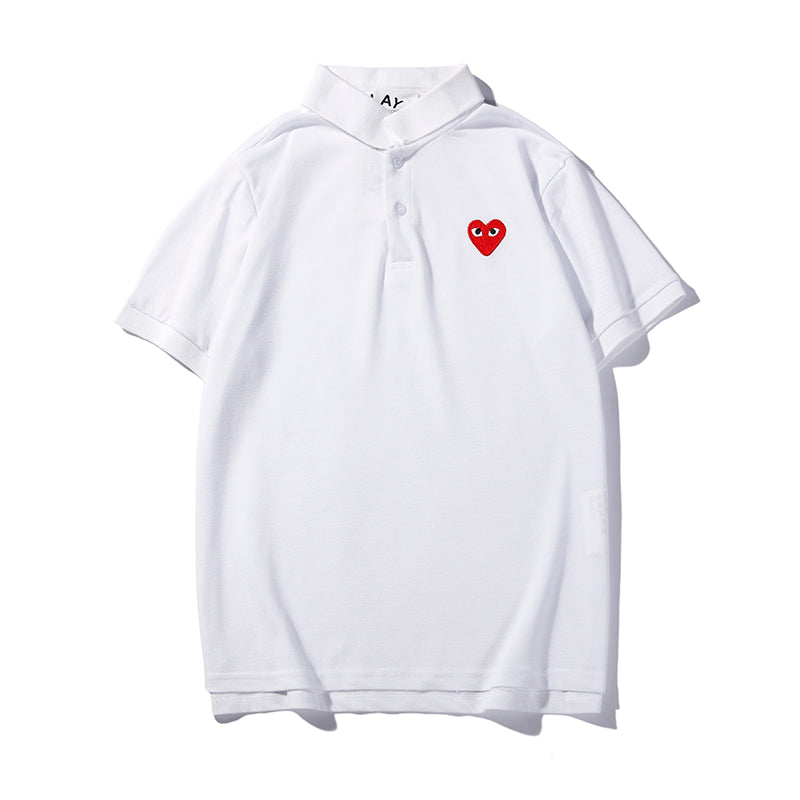 Play CDG Embroidered Heart Polo Shirt