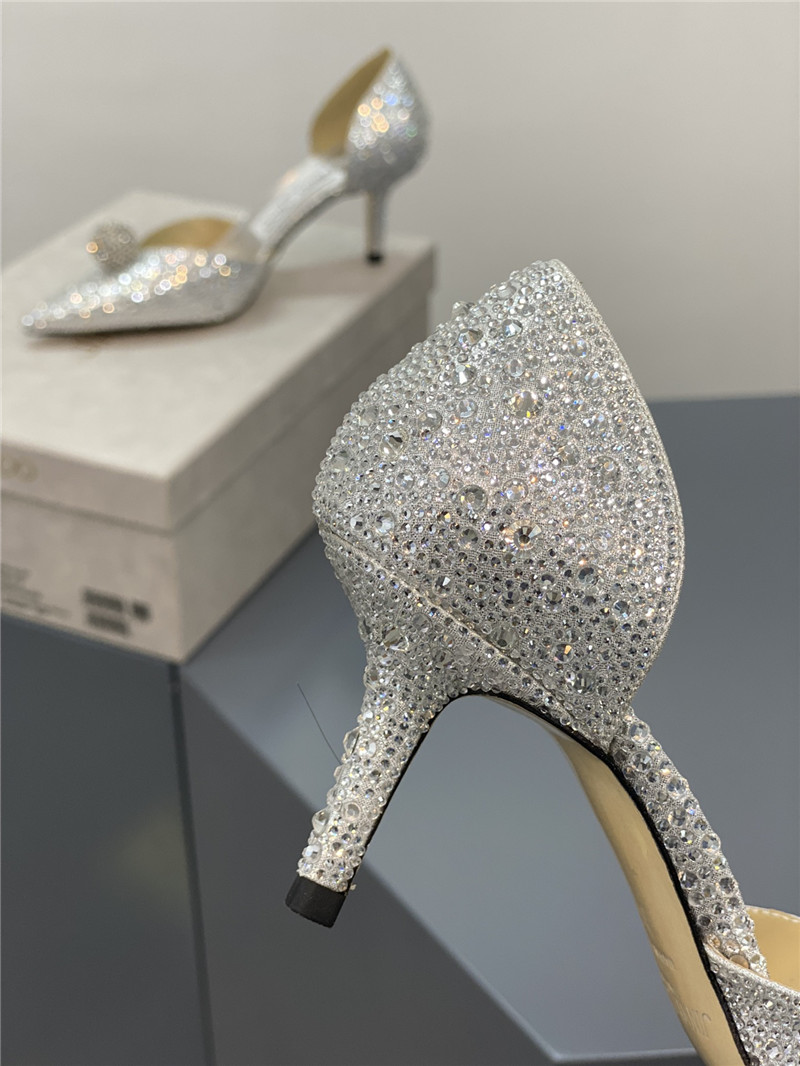J1m*y Ch00 jc high-heeled crystal slipper shoes