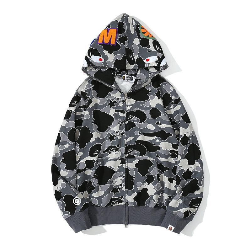 Bape 21SS Shark Full Zip Cardigan Hoodies mens womensLimited M-3XL