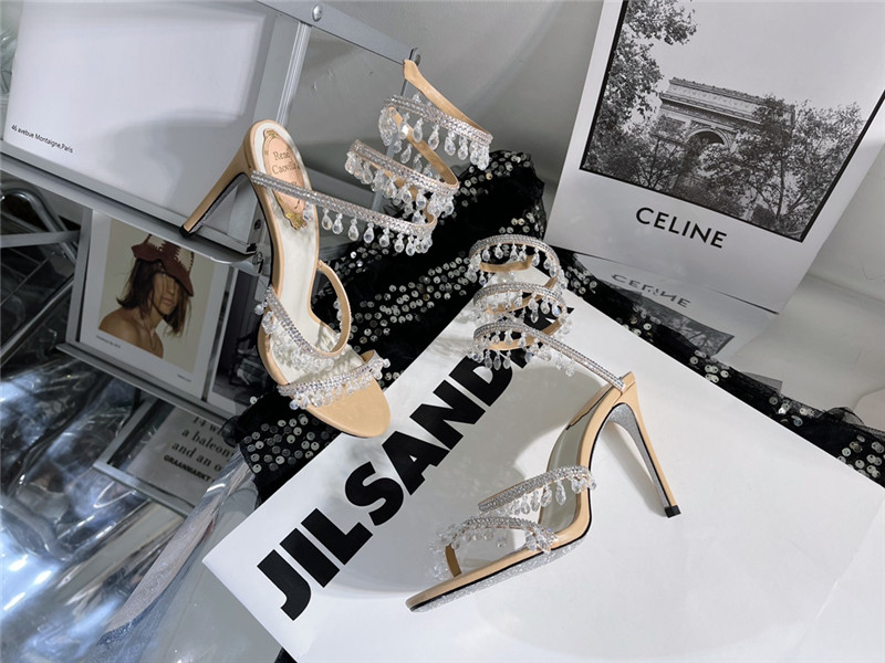 rene caovilla cleo chandelier satin sandals