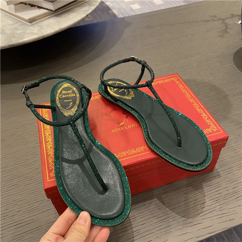 rene caovilla flat sandals