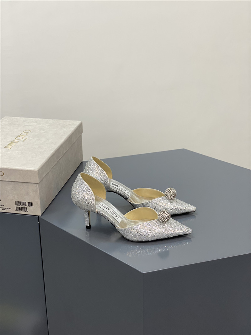 J1m*y Ch00 jc high-heeled crystal slipper shoes