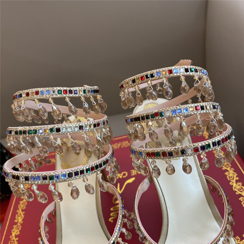 Rene Caovilla Dupe Classic snake wrap sandals