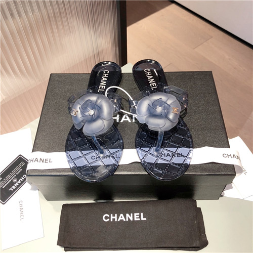 Ch**el Flat Dupes transparent sandals