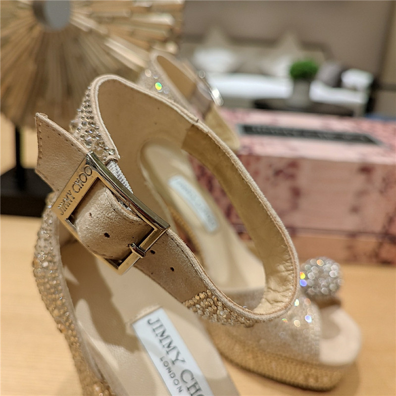 J1m*y Ch00 high heel D1am0nd chain sandals