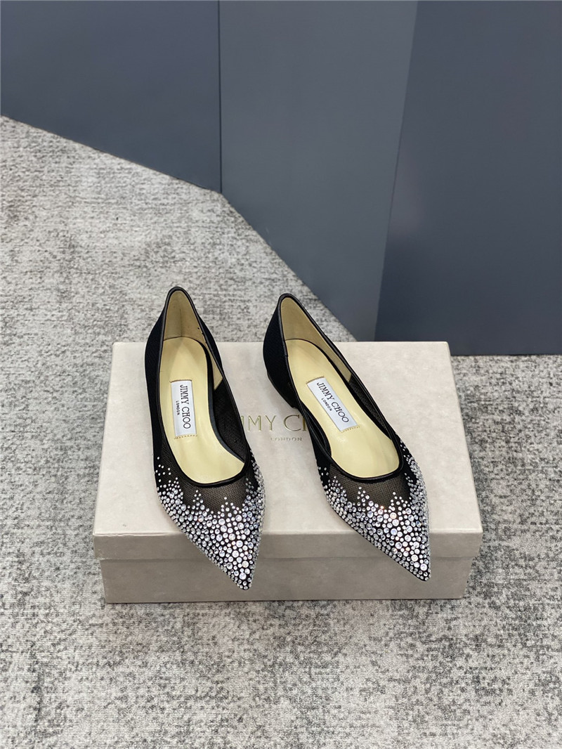 J1m*y Ch00 jc mesh hot D1am0nd high-heeled shoes