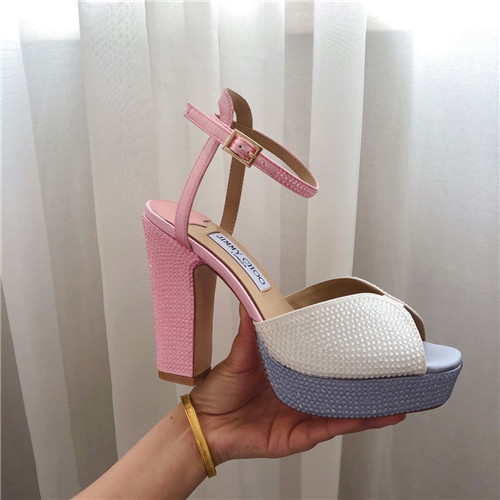 J1m*y Ch00 pearl  block heels