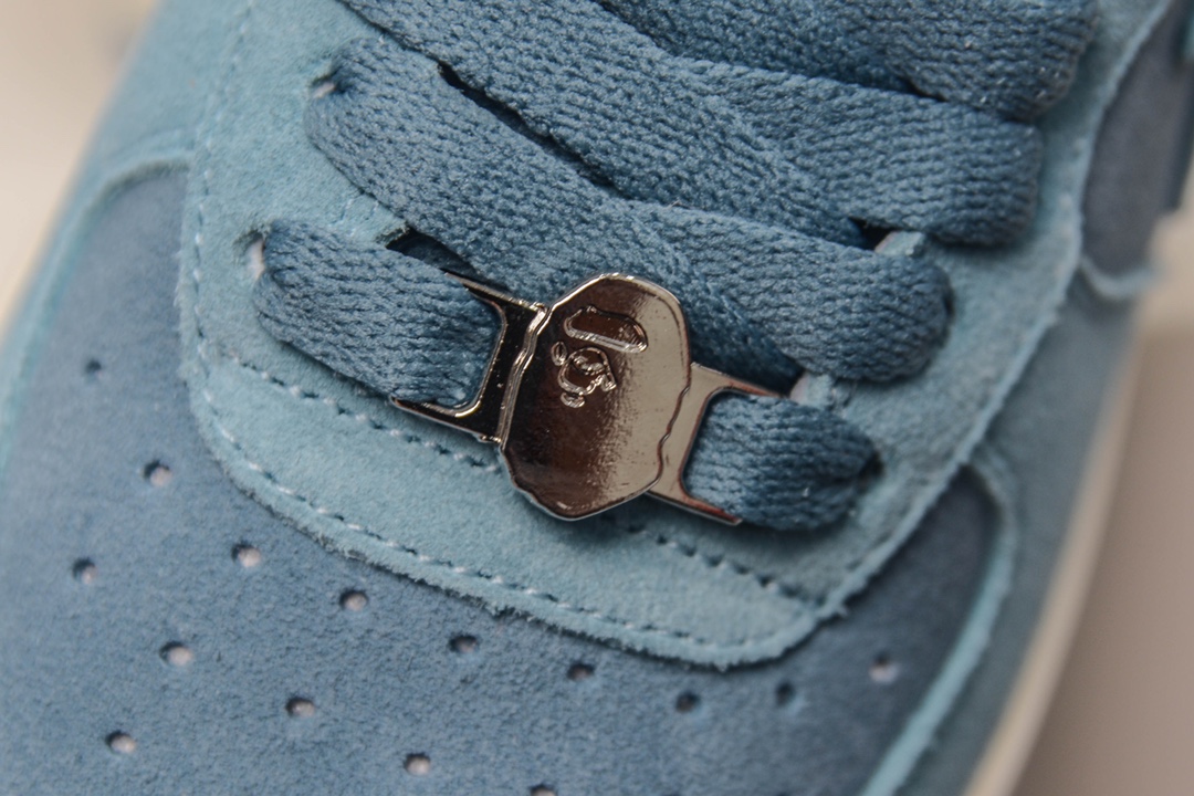 A Bathing Ape Bape Sta Low Blue Suede