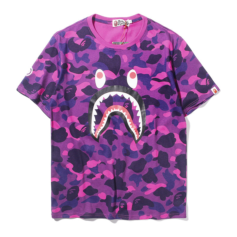 Bape Camo T Shirt Bape Green Blue Purple Grey Classic Cotton Tee 809