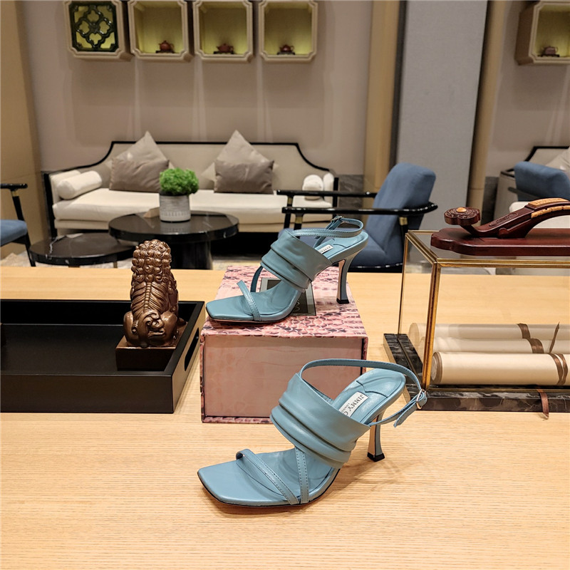 J1m*y Ch00 High Heel Square Toe Sandals