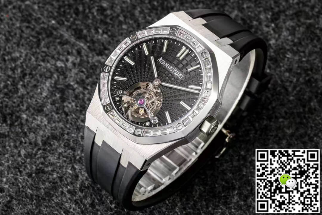 Replica Audemars P1g*et Royal Oak Tourbillon 1:1 Best Edition R8 Factory V3 Black Rubber Strap