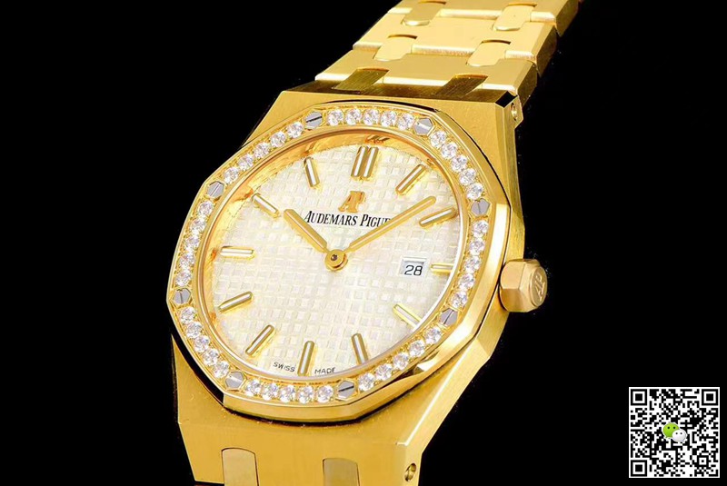 Replica Audemars P1g*et Royal Oak 67651BA.ZZ.1261BA.01 1:1 Best Edition JF Factory Yellow Gold D1am0nd Swiss Quartz