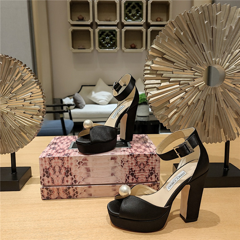 J1m*y Ch00 high heel D1am0nd chain sandals