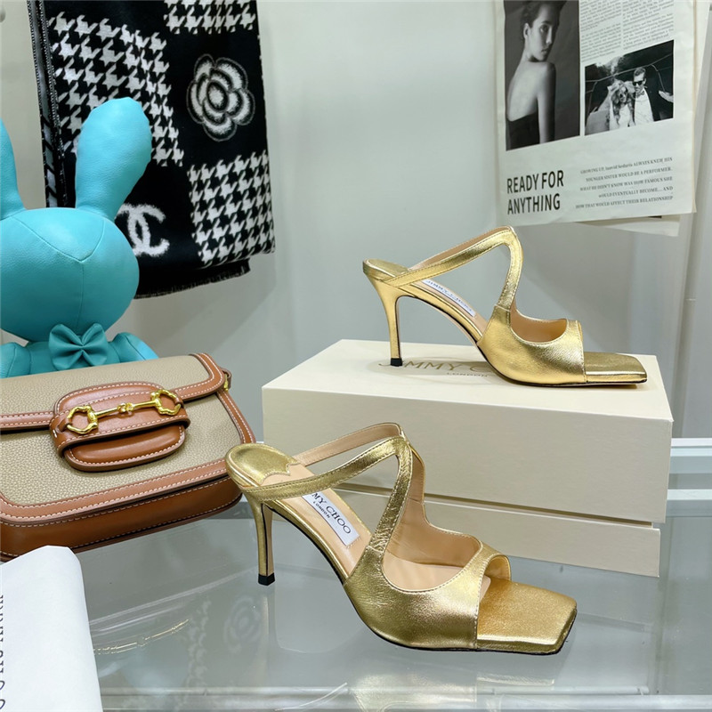 J1m*y Ch00 heeled satin sandals