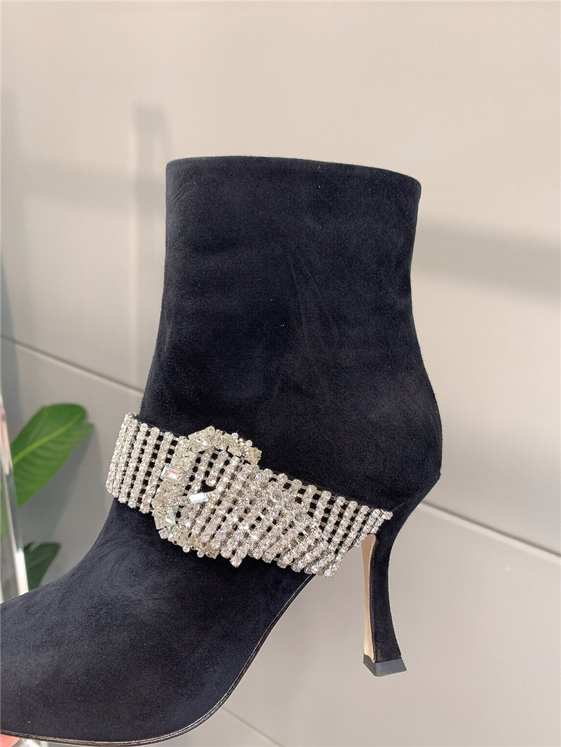 J1m*y Ch00 Pearl Heels Dupe rhinestone high-heeled boots