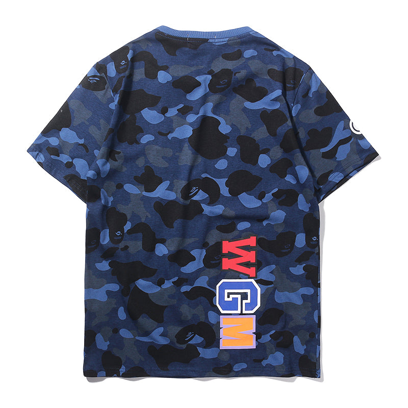 Bape Camo T Shirt Bape Green Blue Purple Grey Classic Cotton Tee 809