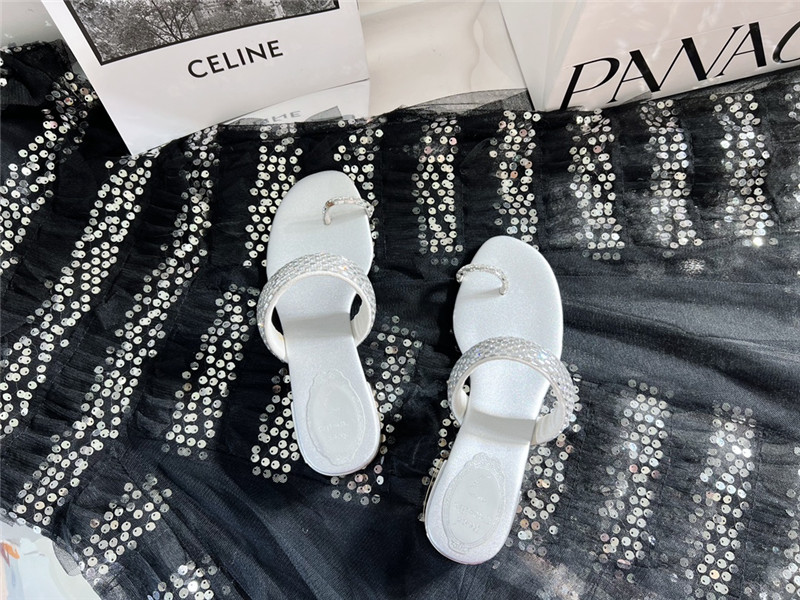 Rene Caovilla Heels Dupe low heel flat flip flop sandals