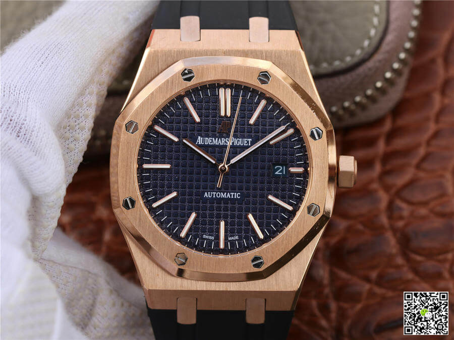 Replica Audemars P1g*et Royal Oak 15400 1:1 Best Edition Rose Gold Blue Dial