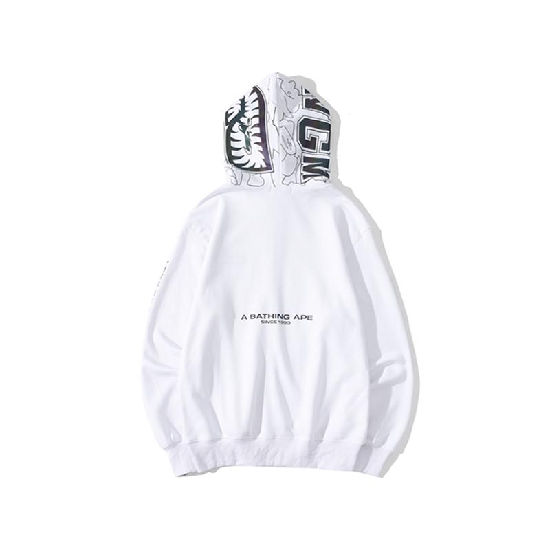 Bape Shark Hoodie Black White