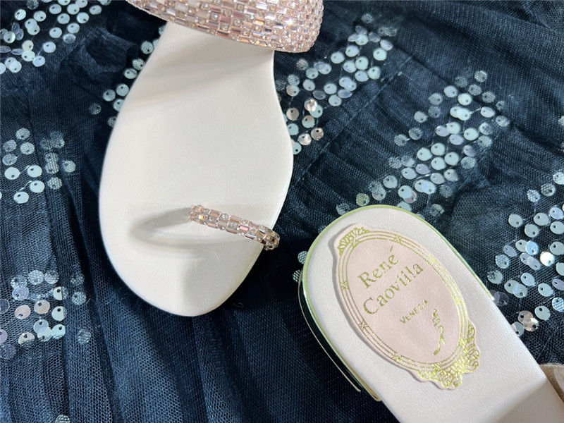 Rene Caovilla Heels Dupe low heel flat flip flop sandals