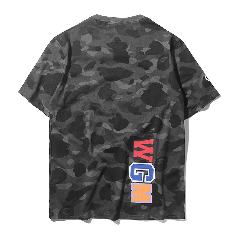 Bape Camo T Shirt Bape Green Blue Purple Grey Classic Cotton Tee 809