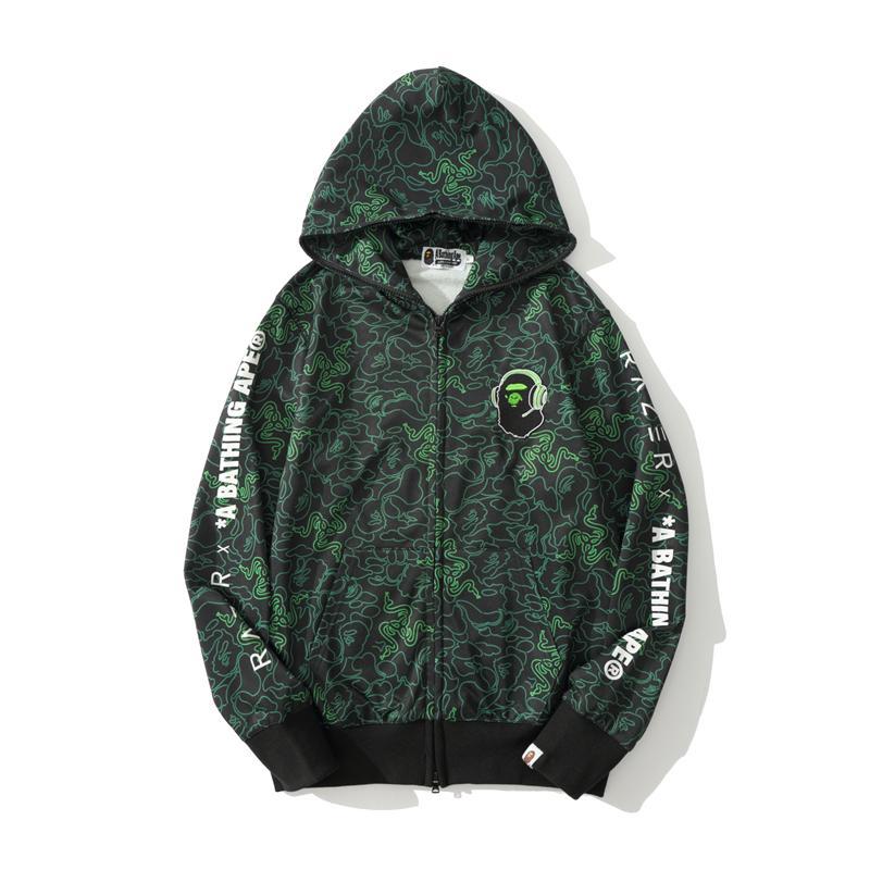 Bape x RAZER Hoodie Camo Green