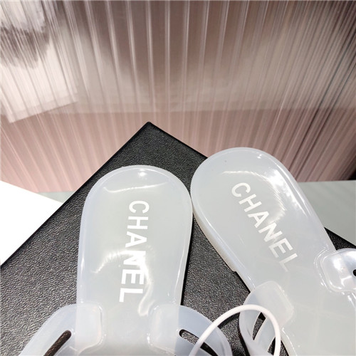 Ch**el Flat Dupes transparent sandals