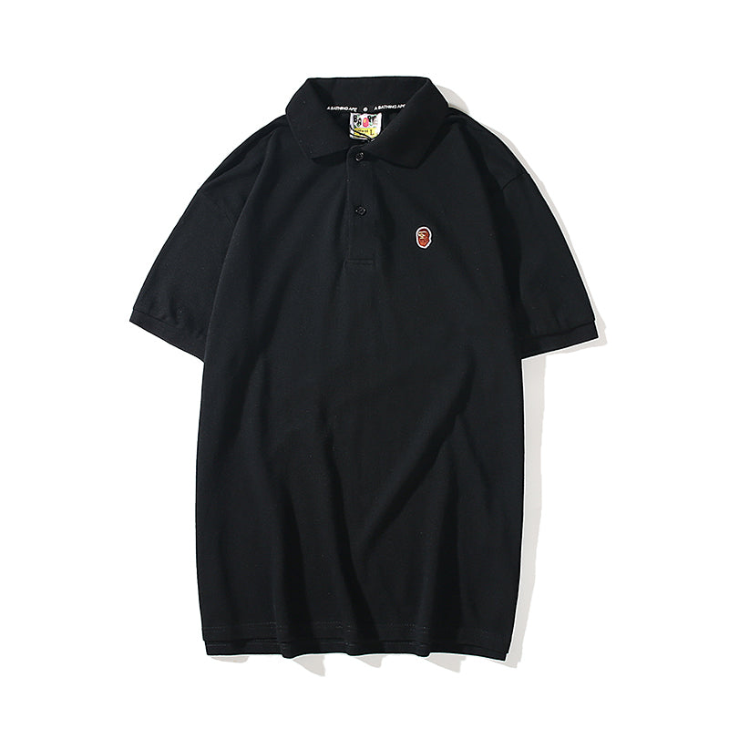 Bape Ape Head Embroidered Cotton Polo Shirt 5036