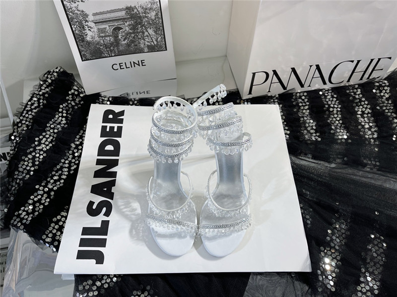 rene caovilla cleo chandelier satin sandals