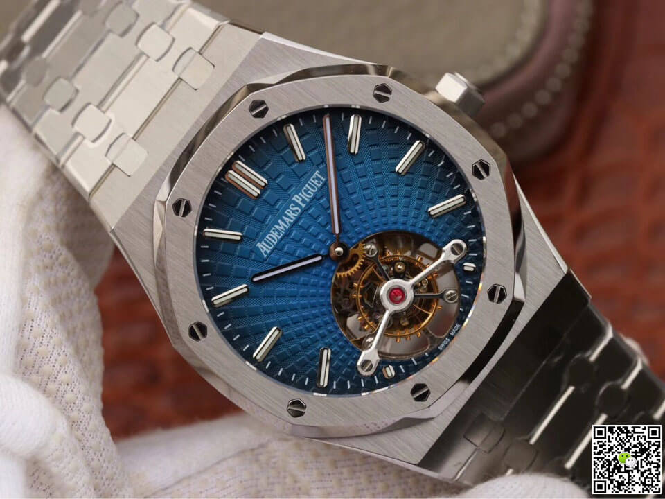 Replica Audemars P1g*et Royal Oak Tourbillon 26522TI.OO.1220TI.01 1:1 Best Edition JF Factory Smoky Blue Dial