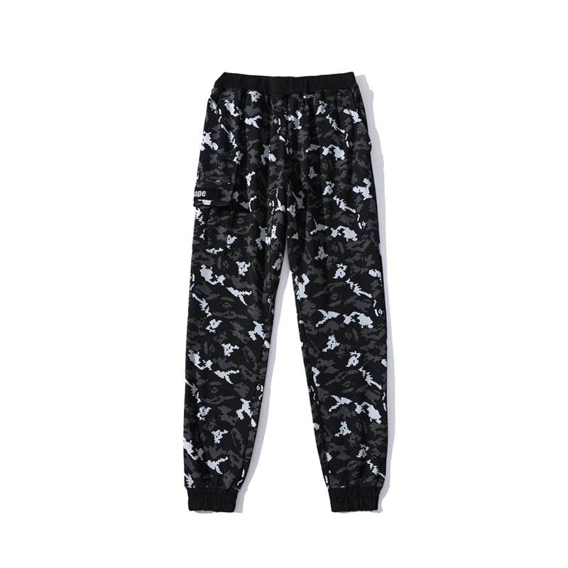 BAPE Camo Track Pants Sweatpants Black Grey HDCP8773