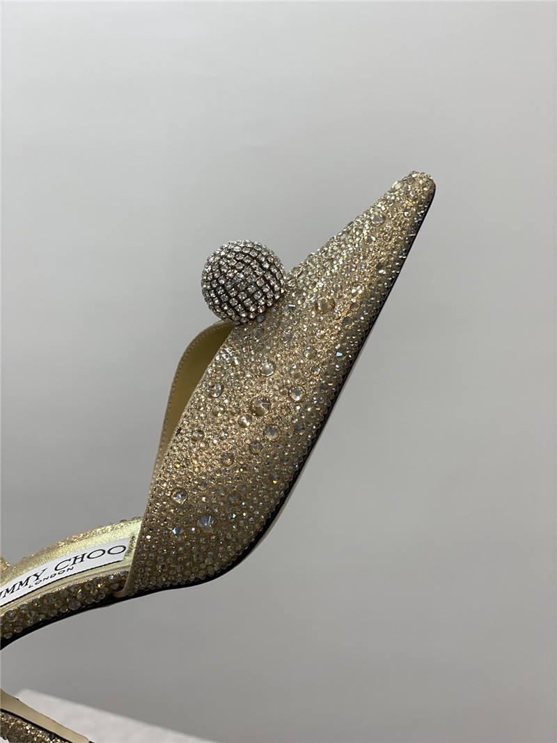 J1m*y Ch00 jc high-heeled crystal slipper shoes