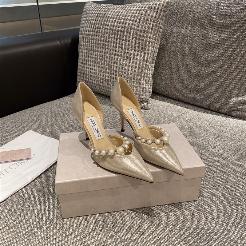J1m*y Ch00 high heel pearl sandals