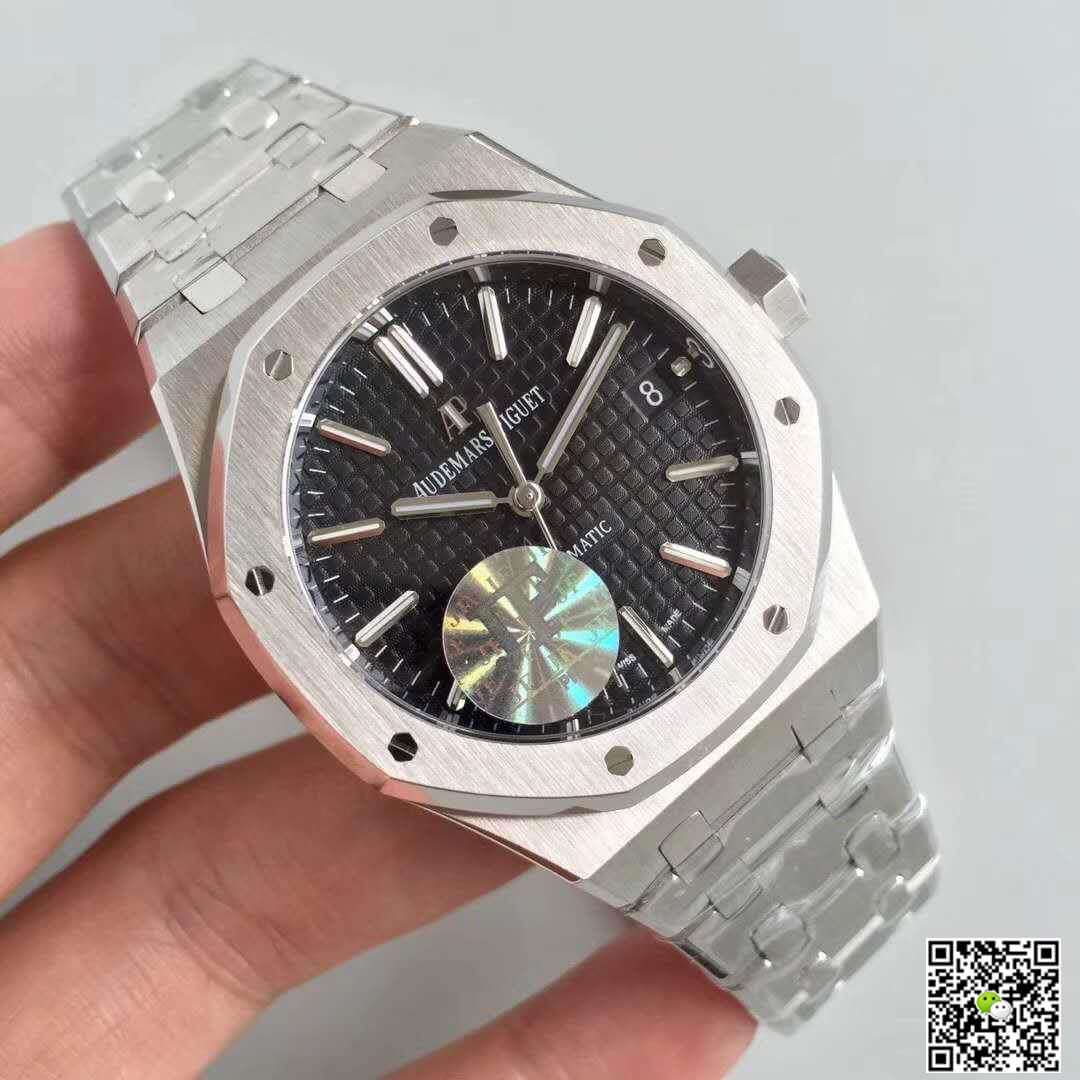 Replica Audemars P1g*et Royal Oak 15400ST.OO.1220ST.01 JF Factory 1:1 Best Edition Swiss ETA3120 Black Dial