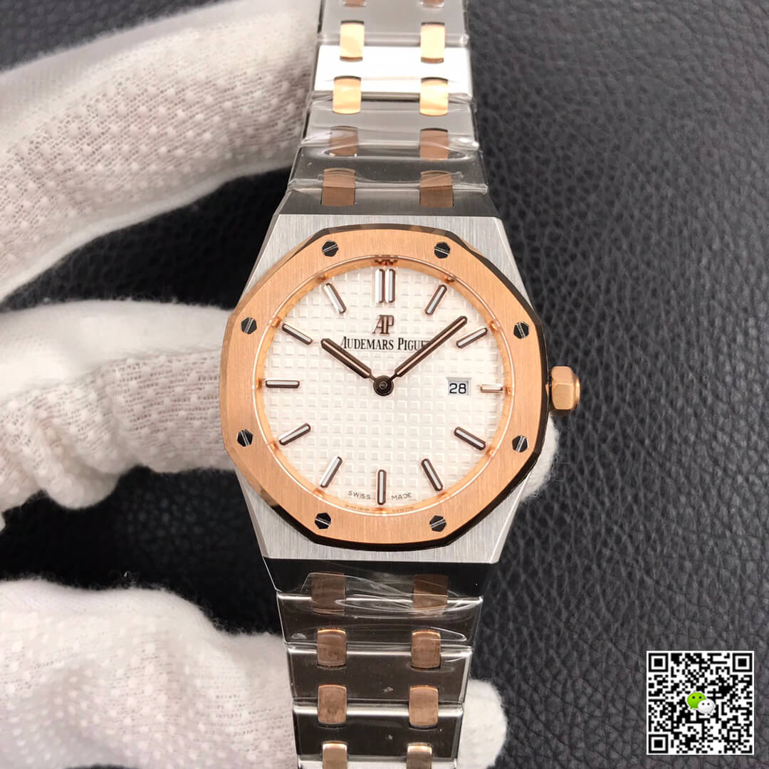 Replica Audemars P1g*et Royal Oak 67650 33MM 1:1 Best Edition JF Factory White Dial